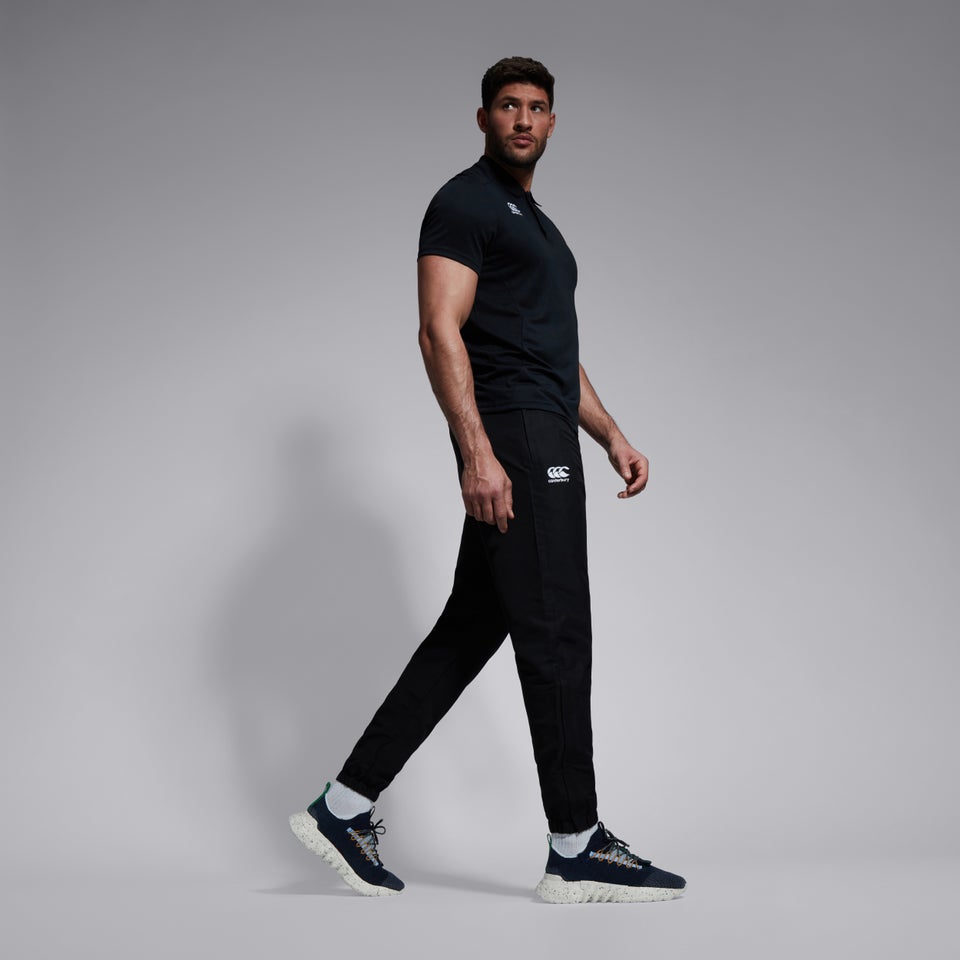 Mens Club Plain Tapered Cuff Track Pants Black