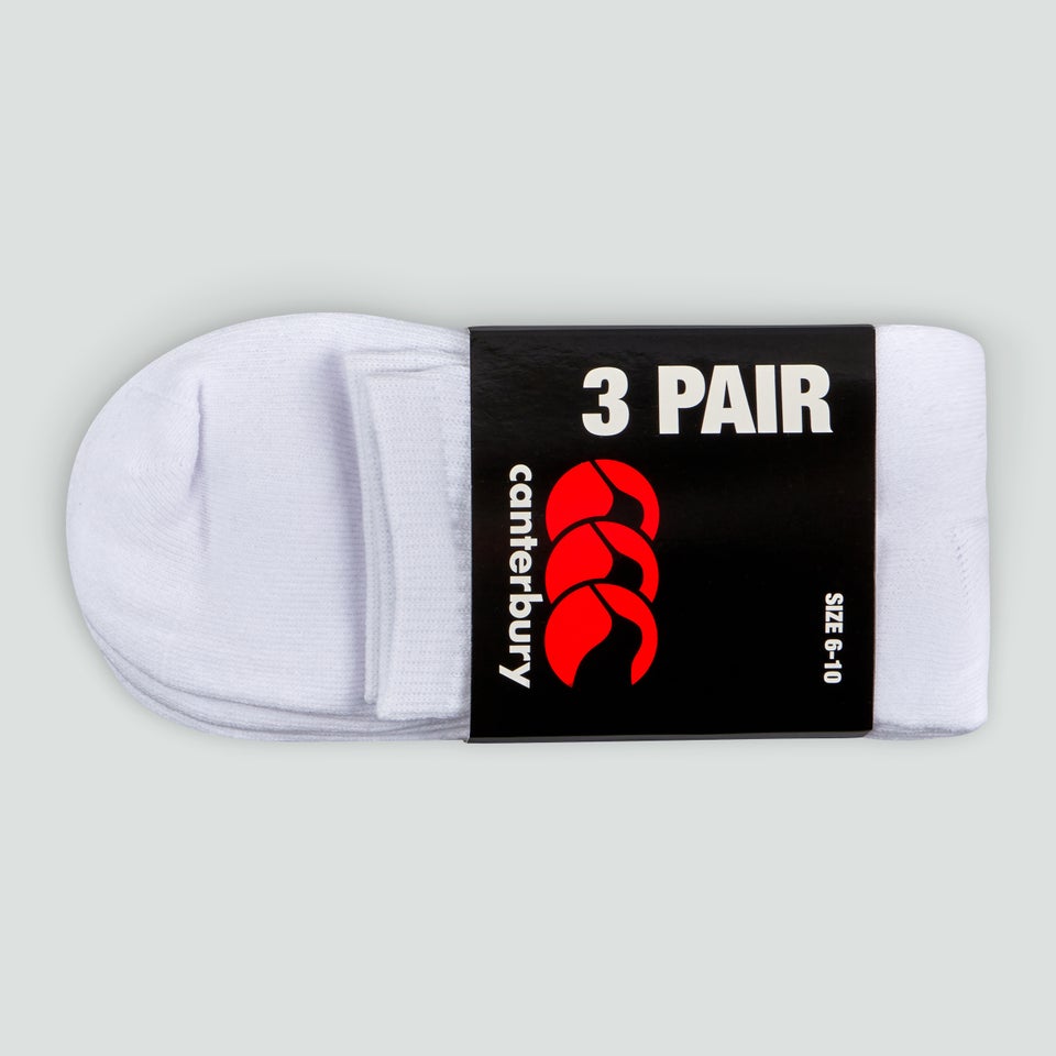 Unisex Crew Socks 3 Pack White/Navy