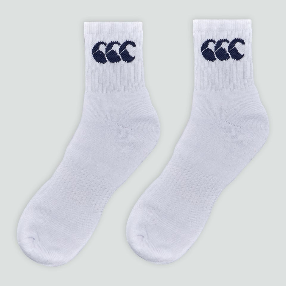 Unisex Crew Socks 3 Pack White/Navy