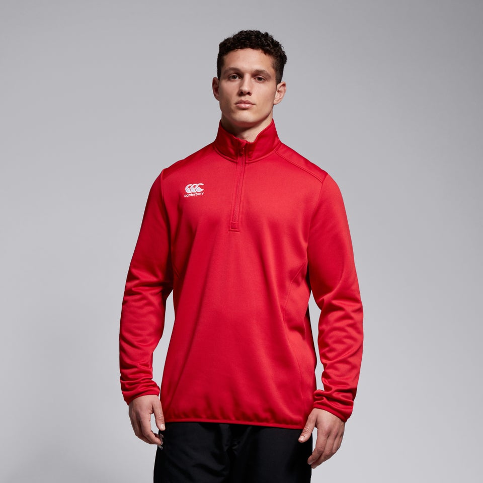 Men'S Club Qz Mid Layer Training Top Red