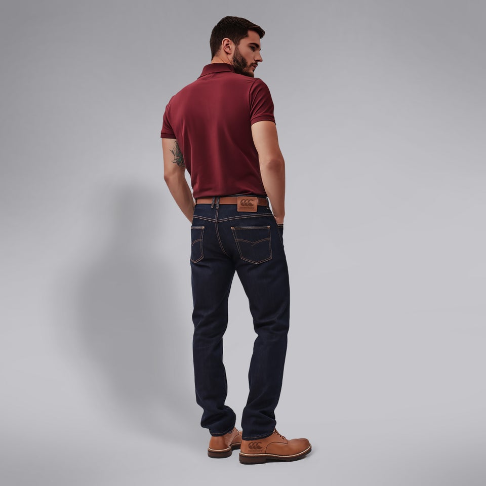 Mens Canterbury Blue Jeans & Brown Shoes
