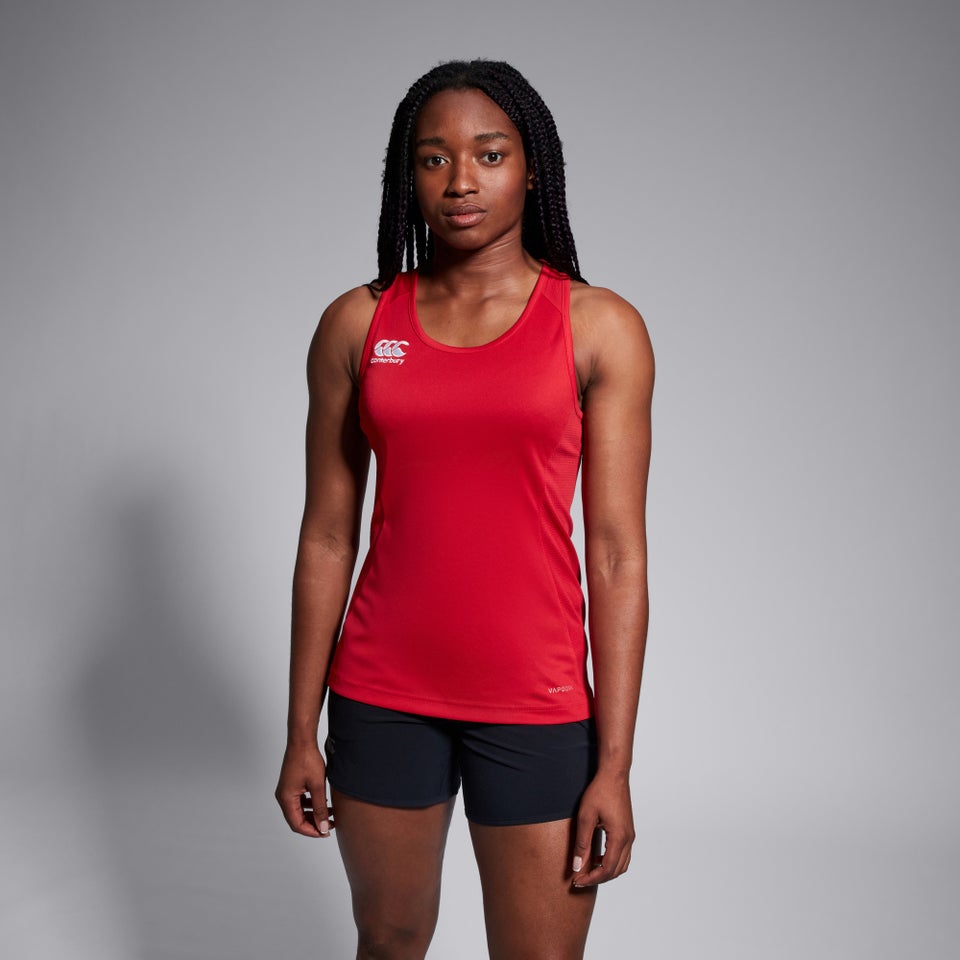 Womens Club Dry Racerback Singlet Red