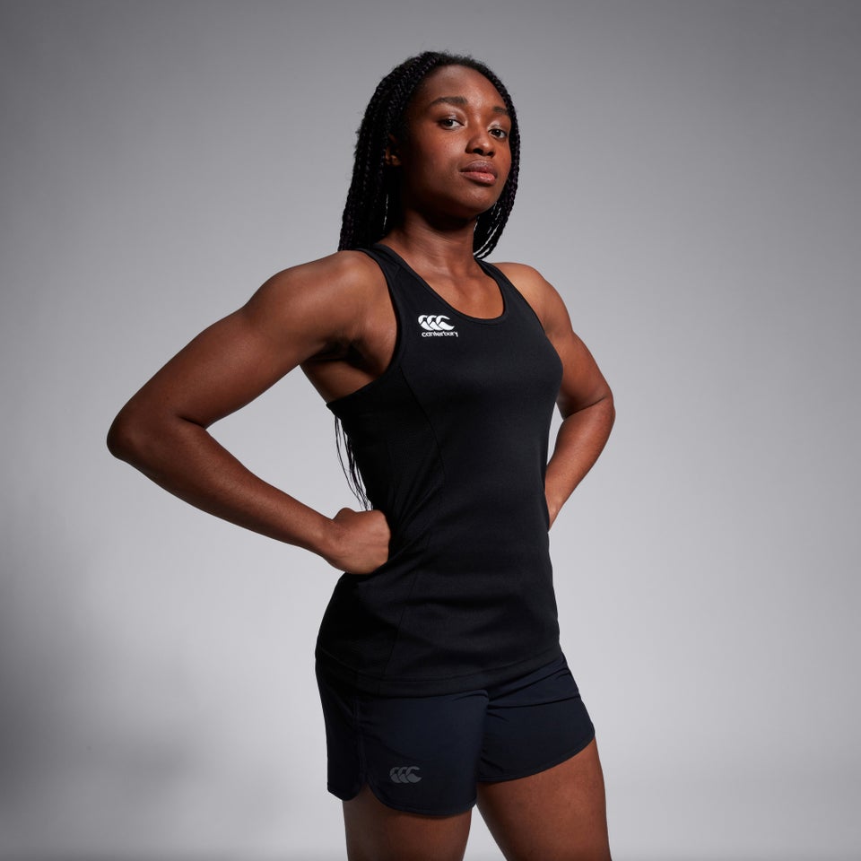 Womens Club Dry Racerback Singlet Black