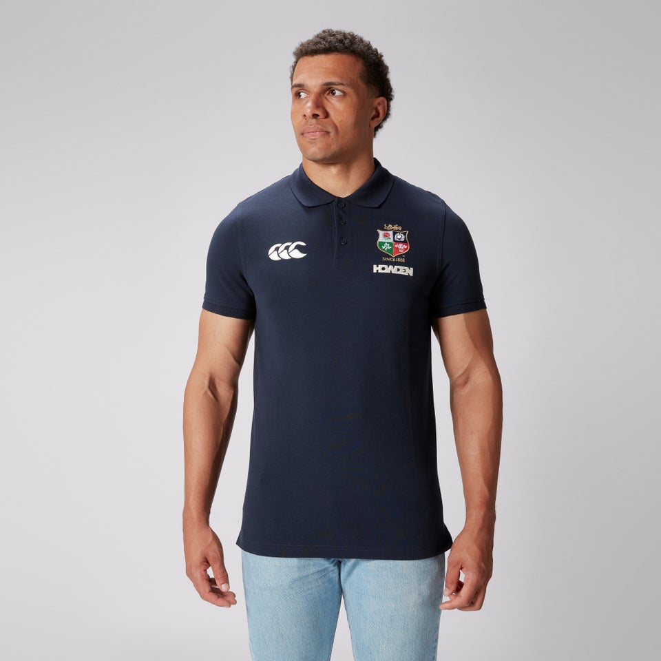 Mens British & Irish Lions Pique Polo Navy