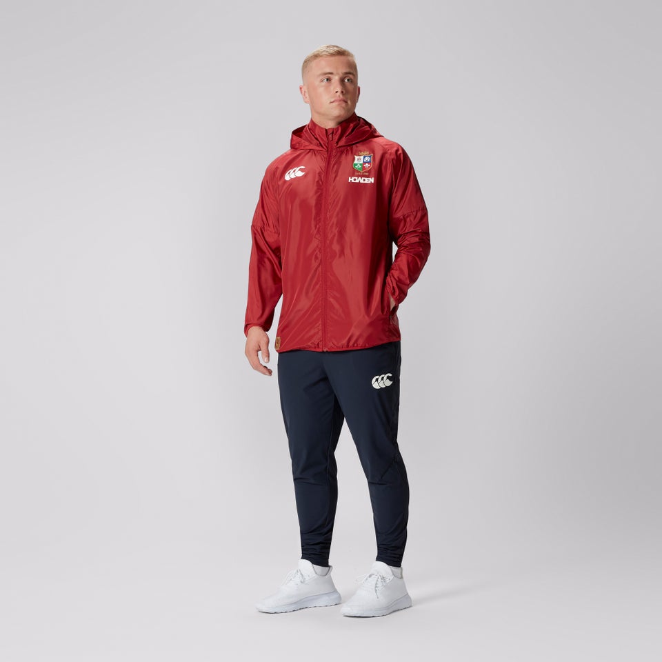Mens British & Irish Lions Lightweight Rain Jacket Red