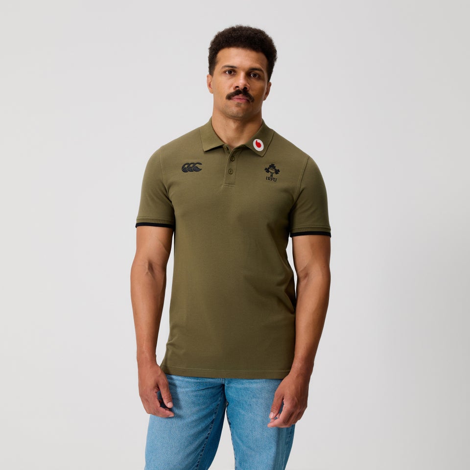 Mens Ireland Team Polo Shirt Khaki