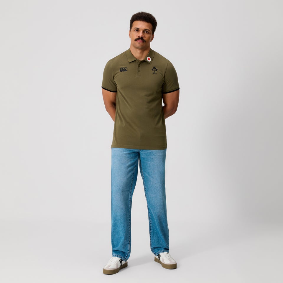 Mens Ireland Team Polo Shirt Khaki